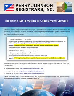 Modifiche ISO in materia di Cambiamenti Climatici